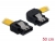 82498 Delock Kabel SATA 50cm rechts/gerade  Metall gelb small