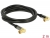 88865 Delock Antennenkabel IEC Stecker gewinkelt > IEC Buchse gewinkelt RG-6/U 2 m schwarz  small
