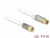 89404 Delock Anténní kabel F samec > IEC samice RG-6/U quad shield 7,5 m bílá Premium small