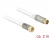 89406 Delock Antenna Cable F Plug > IEC Plug RG-6/U quad shield 2 m white Premium small