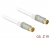 89412 Delock Cable de antena macho IEC > hembra IEC RG-6/U quad shield 2 m blanco Premium small