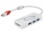 62901 Delock Hub extern, USB 3.1 Gen 1, USB Type-C™ > 3 x interfeţe USB Tip-A + cititor de carduri cu 2 sloturi alb small