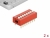 66034 Delock Posuvný spínač DIP, 8-číslicový, s rozestupem 2,54 mm, THT, vertikální, červený, 2 ks small