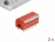 66128 Delock Přepínač DIP, klavírní, 8-číslicový, rozchod 2,54 mm, THT vertikální, červený, 2 ks small
