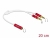 66523 Delock Headset Adapter Klinkenbuchse 3,5 mm 4 Pin zu 2 x Klinkenstecker 3,5 mm 3 Pin (CTIA) mit Textilummantelung 20 cm small