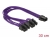 83704 Delock Stromkabel PCI Express 6 Pin Buchse > 2 x 8 Pin Stecker Textilummantelung violett small