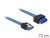 84974 Delock SATA-bővítőkábel, 6 Gb/s, hüvely, egyenes > SATA dugó, egyenes, 70 cm, kék, reteszes típusú small