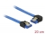 84983 Delock Cable SATA 6 Gb/s receptacle straight > SATA receptacle left angled 20 cm blue with gold clips small