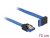 84998 Delock Cable SATA 6 Gb/s receptacle straight > SATA receptacle upwards angled 70 cm blue with gold clips small