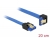 85089 Delock Cable SATA 6 Gb/s receptacle straight > SATA receptacle downwards angled 20 cm blue with gold clips small