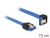 85092 Delock SATA-kábel, 6 Gb/s, hüvely, egyenes > SATA hüvely, lefelé ívelt, 70 cm, kék aranyszínű kapcsokkal small