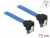 85098 Delock Câble SATA 6 Gb/s femelle coudé vers le bas > SATA femelle coudé vers le bas 70 cm bleu avec attaches en or small