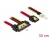 85232 Delock Kabel SATA 6 Gb/s 7 Pin Buchse + Floppy 4 Pin Strom Stecker > SATA 22 Pin Buchse gerade Metall 30 cm small