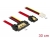 85234 Delock Kabel SATA 6 Gb/s 7-polni ženski + disketni 4-polni kabel napajanja ženski > SATA 22-polni ženski ravni metalni, duljine 30 cm small