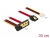 85235 Delock Cable SATA 6 Gb/s 7 pin receptacle + Floppy 4 pin power female > SATA 22 pin receptacle downwards angled metal 30 cm small