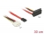 85514 Delock Cable SATA 6 Gb/s 7 pin receptacle + Molex 4 pin power plug > SATA 22 pin receptacle upwards angled metal 30 cm small