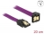 83694 Delock SATA 6 Gb/s Cable straight to downwards angled 20 cm violet small