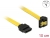 82798 Delock SATA 6 Gb/s Cable straight to downwards angled 10 cm yellow small