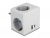 11501 Delock Multi Socket Cube 3-way with childproof lock and USB PD 3.0 charger 20 W white small