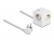 11502 Delock Cubo de 3 vías con seguro para niños y cargador USB PD 3.0, 20 W, con cable de extensión de 1,5 m, blanco small