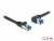 80217 Delock Síťový kabel rozhraní RJ45 Cat.6A, S/FTP, přímý / levý pravoúhlý, 0,5 m, černý small