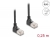 80279 Delock RJ45 Network Cable Cat.6A S/FTP Slim 90° upwards / upwards angled 0.25 m black small