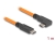87961 Delock USB 5 Gbps Cable USB Type-C™ male to USB Type-C™ male 90° angled for tethered shooting 1 m orange small