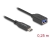 60567 Delock USB 10 Gbps koax kábel USB Type-C™ apa – A-típusú anya 25 cm hosszú small