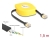 80239 Delock Zatažitelný kabel RJ45 Cat.6A, STP, délka 1,5 m, černý / žlutý small