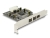 89153 Delock PCI Express x1-kort > 2 x extern FireWire B + 1 x extern FireWire A small