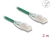 80366 Delock RJ45 Network Cable Cat.6A plug to plug with curved latch U/FTP Slim 2 m green small