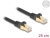 80315 Delock RJ45 Network Cable with braided jacket Cat.6A S/FTP plug to plug 0.25 m black small