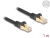 80317  RJ45 Network Cable with braided jacket Cat.6A S/FTP plug to plug 1 m black small