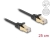 80323 Delock RJ45 Flat Network Cable with braided jacket Cat.6A U/FTP plug to plug 0.25 m black small