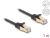 80325 Delock RJ45 Flat Network Cable with braided jacket Cat.6A U/FTP plug to plug 1 m black small