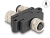 60581 Delock M12 Y-Splitter A-coded 4 pin 1 x female to 1 x male und 1 x female parallel connection small