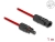60676 Delock Płaski kabel solarny DL4 męski na żeński, 1 m, czerwony small