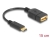 65579 Delock Adapterkabel USB Type-C™ 2.0 hane > USB 2.0 typ A hona 15 cm svart small