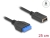 65100 Delock USB 5 Gbps-kabel polhuvud hona till inbyggd USB Typ-E Nyckel A hona 25 cm small