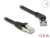 80488 Delock RJ45 Network Cable Cat.6A S/FTP plug 45° right angled to plug straight 0.5 m black small