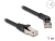 80489 Delock RJ45 Network Cable Cat.6A S/FTP plug 45° right angled to plug straight 1 m black small