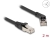 80490 Delock RJ45 Network Cable Cat.6A S/FTP plug 45° right angled to plug straight 2 m black small