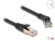 80637 Delock RJ45 Network Cable Cat.8.1 S/FTP plug 45° right angled to plug straight up to 40 Gbps 1 m black small