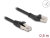 80749 Delock RJ45 Network Cable Cat.8.1 S/FTP plug 45° left angled to plug straight up to 40 Gbps 0.5 m black small