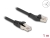 80752 Delock Síťový kabel RJ45 Cat.8.1 S/FTP ze zástrčky zalomené doleva o 45° na přímou zástrčku, až 40 Gbps, 1 m, černý small
