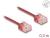 80800 Delock RJ45 Network Cable Cat.6 UTP Ultra Slim 0.3 m red with short plugs small