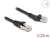 80734 Delock Síťový kabel RJ45 Cat.8.1 S/FTP ze zástrčky zalomené doleva o 45° na přímou zástrčku, až 40 Gbps, 0,25 m, černý small