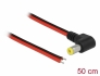 85750 Delock Cable DC 5.5 x 2.5 mm male to open wire ends 50 cm angled