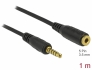85701 Delock Prodlužovací kabel Stereo Jack 3,5 mm 5 pin samec na samici 1 m černý