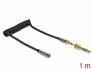 85831 Delock Coiled Cable Extension 3.5 mm 3 pin Stereo Jack male to Stereo Jack female with 6.35 mm screw adapter 1 m